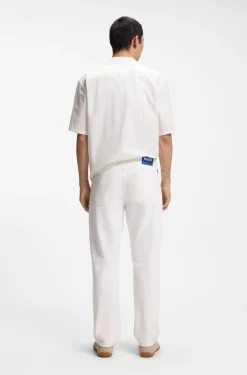 Regular-Fit Jeans aus weißem Denim