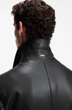 Regular-Fit Lederjacke mit Reißverschluss