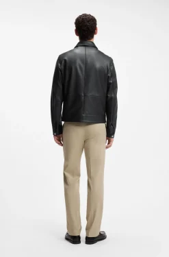 Regular-Fit Lederjacke mit Reißverschluss