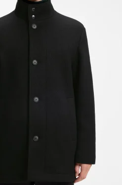 Regular-Fit Mantel aus meliertem italienischem Jersey