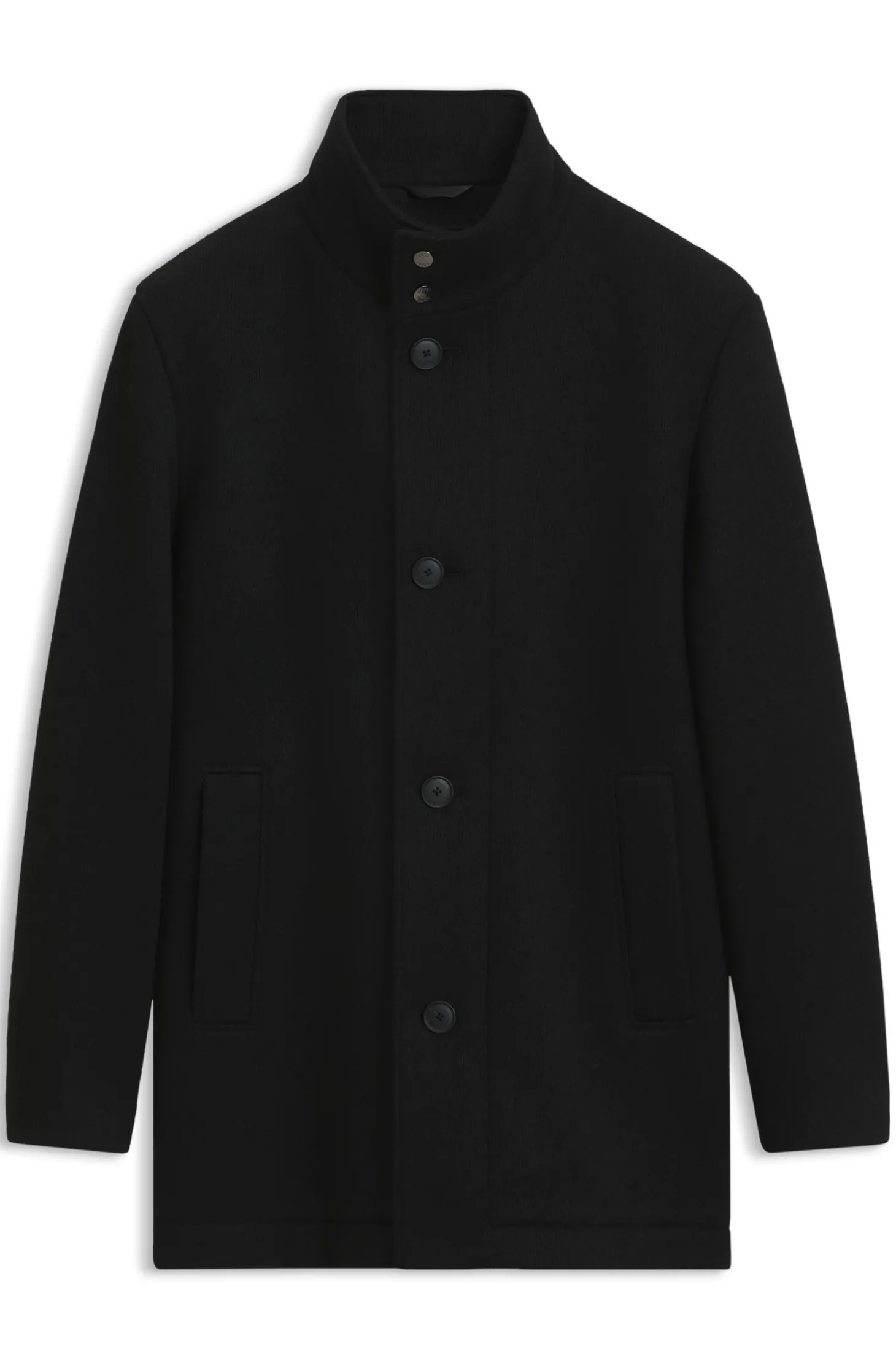 Regular-Fit Mantel aus meliertem italienischem Jersey