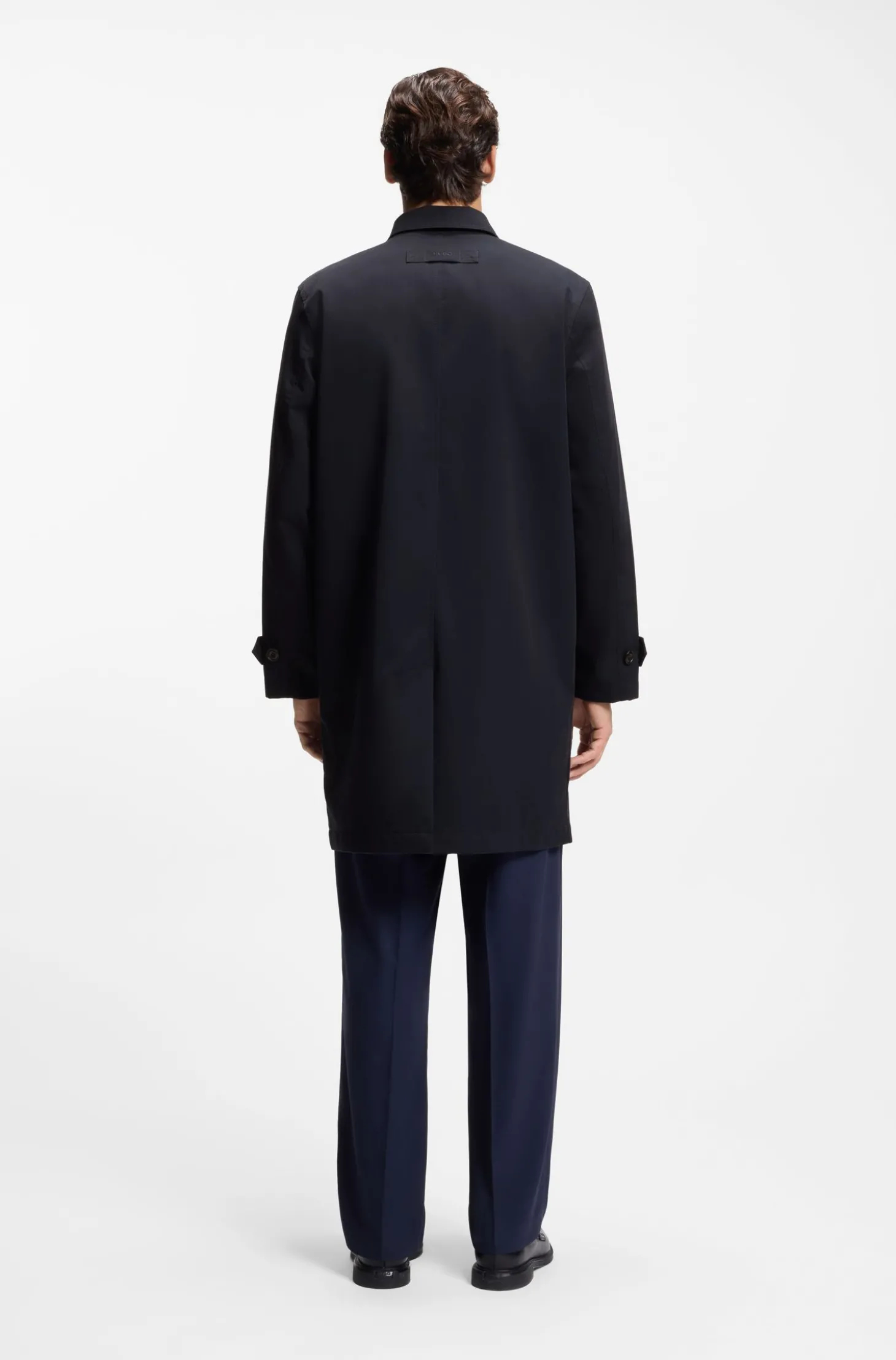 Regular-Fit Mantel aus wasserabweisender Gabardine