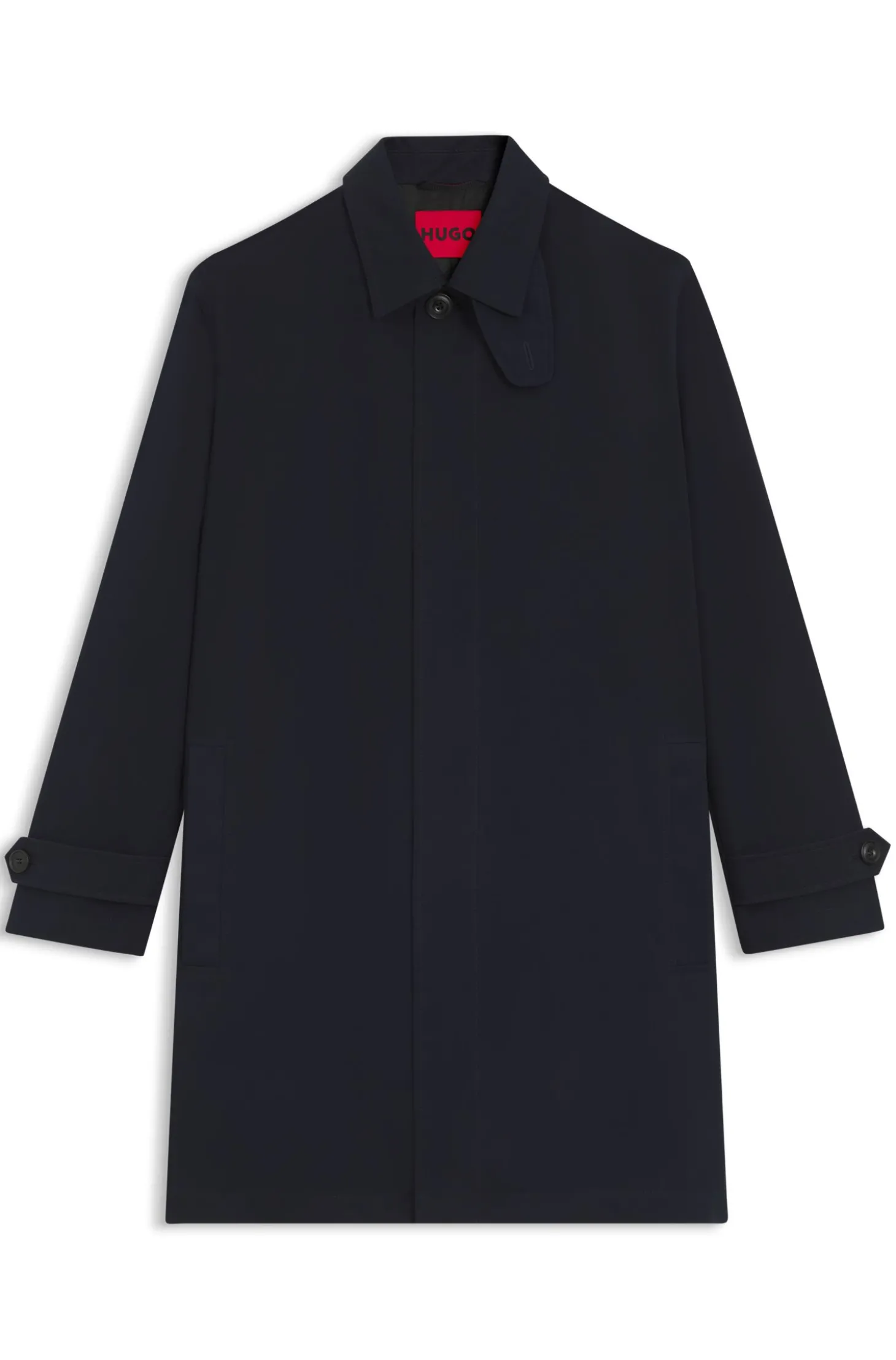 Regular-Fit Mantel aus wasserabweisender Gabardine