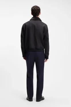 Regular-Fit Pilotenjacke mit abnehmbarem Kragen aus Kunstfell