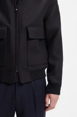 Regular-Fit Pilotenjacke mit abnehmbarem Kragen aus Kunstfell