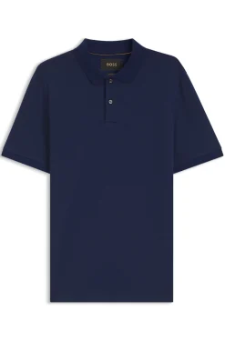 Regular-Fit Poloshirt aus Baumwolle und Seide mit Jacquard-Struktur