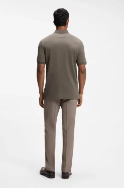 Regular-Fit Poloshirt aus Baumwolle und Seide mit Jacquard-Struktur