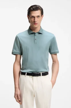 Regular-Fit Poloshirt aus merzerisierter italienischer Baumwolle