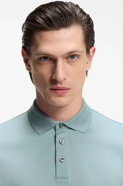 Regular-Fit Poloshirt aus merzerisierter italienischer Baumwolle