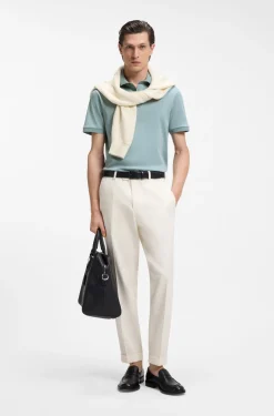 Regular-Fit Poloshirt aus merzerisierter italienischer Baumwolle