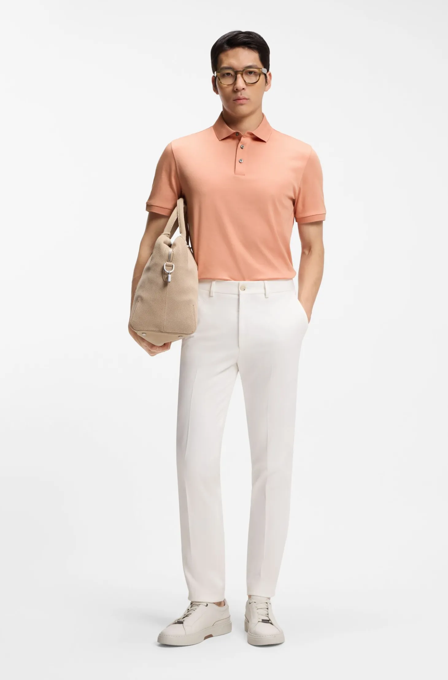Regular-Fit Poloshirt aus merzerisierter italienischer Baumwolle