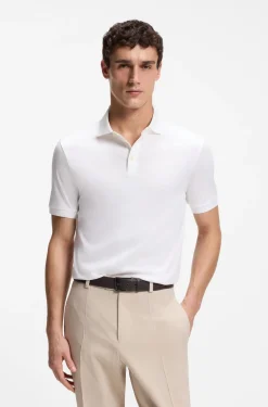 Regular-Fit Poloshirt aus merzerisierter italienischer Baumwolle