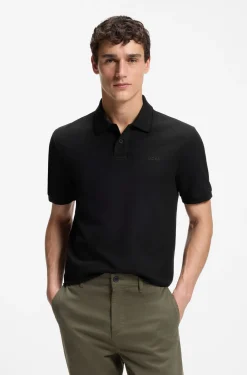 Regular-Fit Poloshirt aus wabenstrukturiertem Baumwoll-Piqué