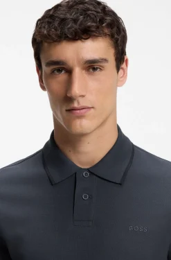 Regular-Fit Poloshirt aus wabenstrukturiertem Baumwoll-Piqué