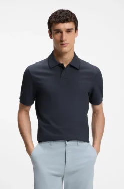 Regular-Fit Poloshirt aus wabenstrukturiertem Baumwoll-Piqué