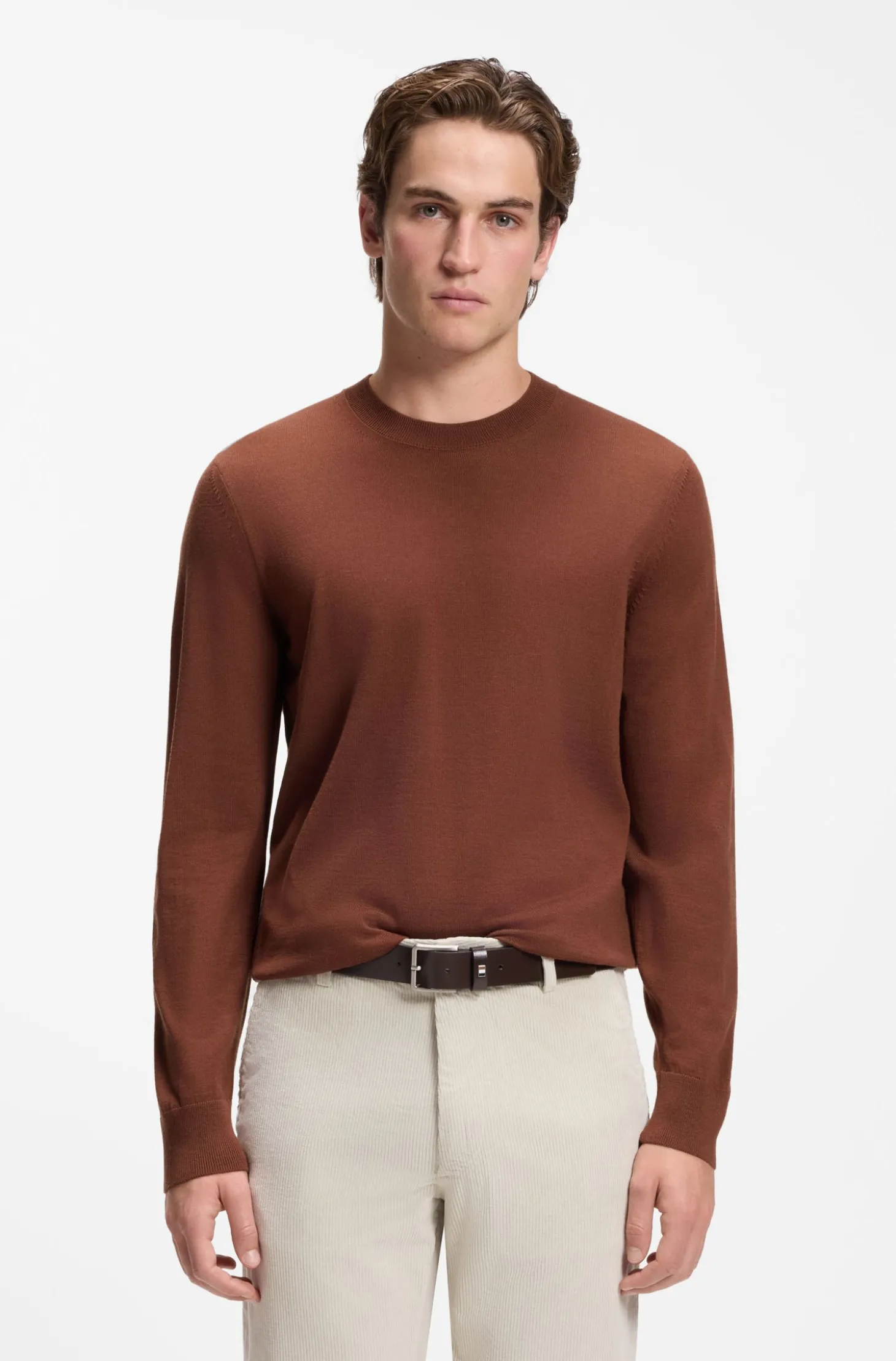Regular-Fit Pullover aus Merinowolle