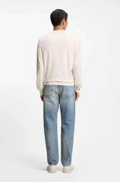 Regular-Fit Pullover aus Seiden-Jacquard