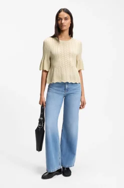 Regular-Fit Pullover mit offener Strickstruktur