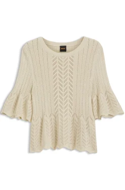 Regular-Fit Pullover mit offener Strickstruktur