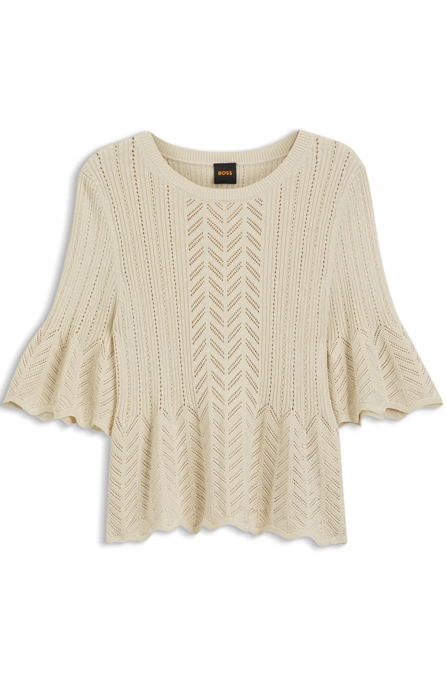 Regular-Fit Pullover mit offener Strickstruktur
