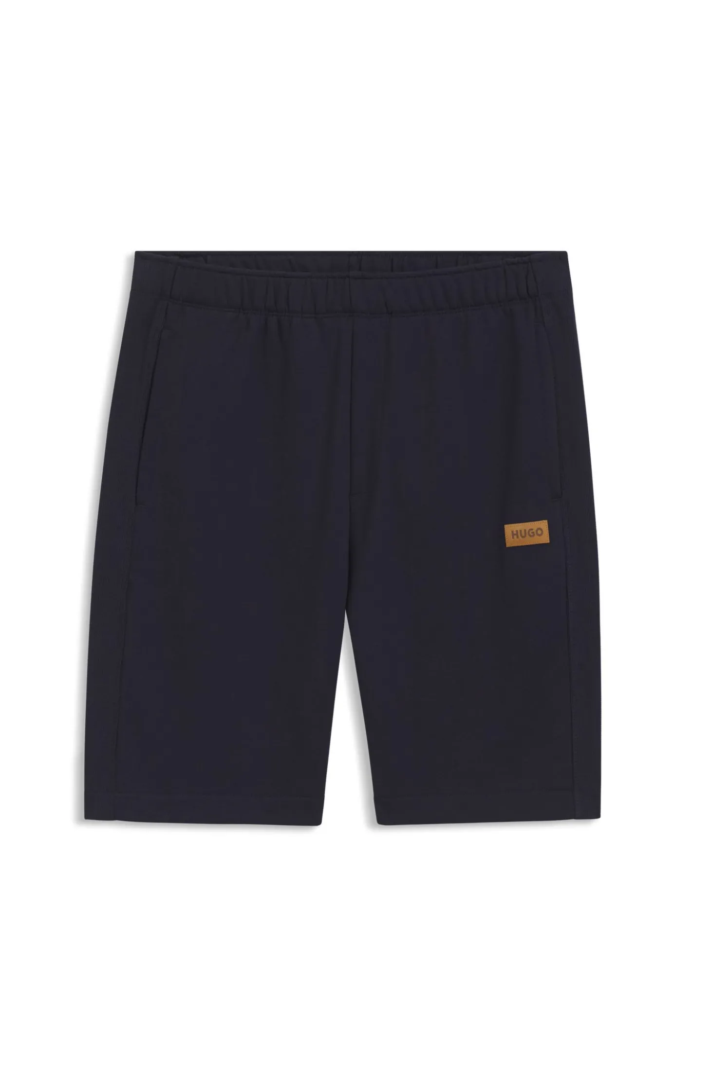 Regular-Fit Shorts aus Baumwolle mit Logo-Badge aus Veloursleder
