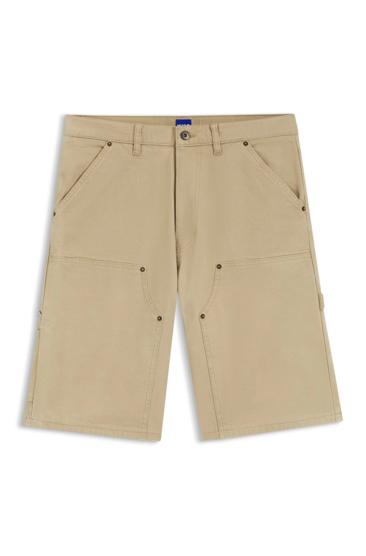 Regular-Fit Shorts aus Stretch-Baumwoll-Canvas