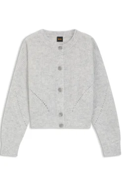 Regular-Fit Strickjacke mit Lochmuster