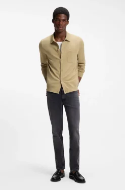Regular-Fit Strickjacke mit Rippbündchen