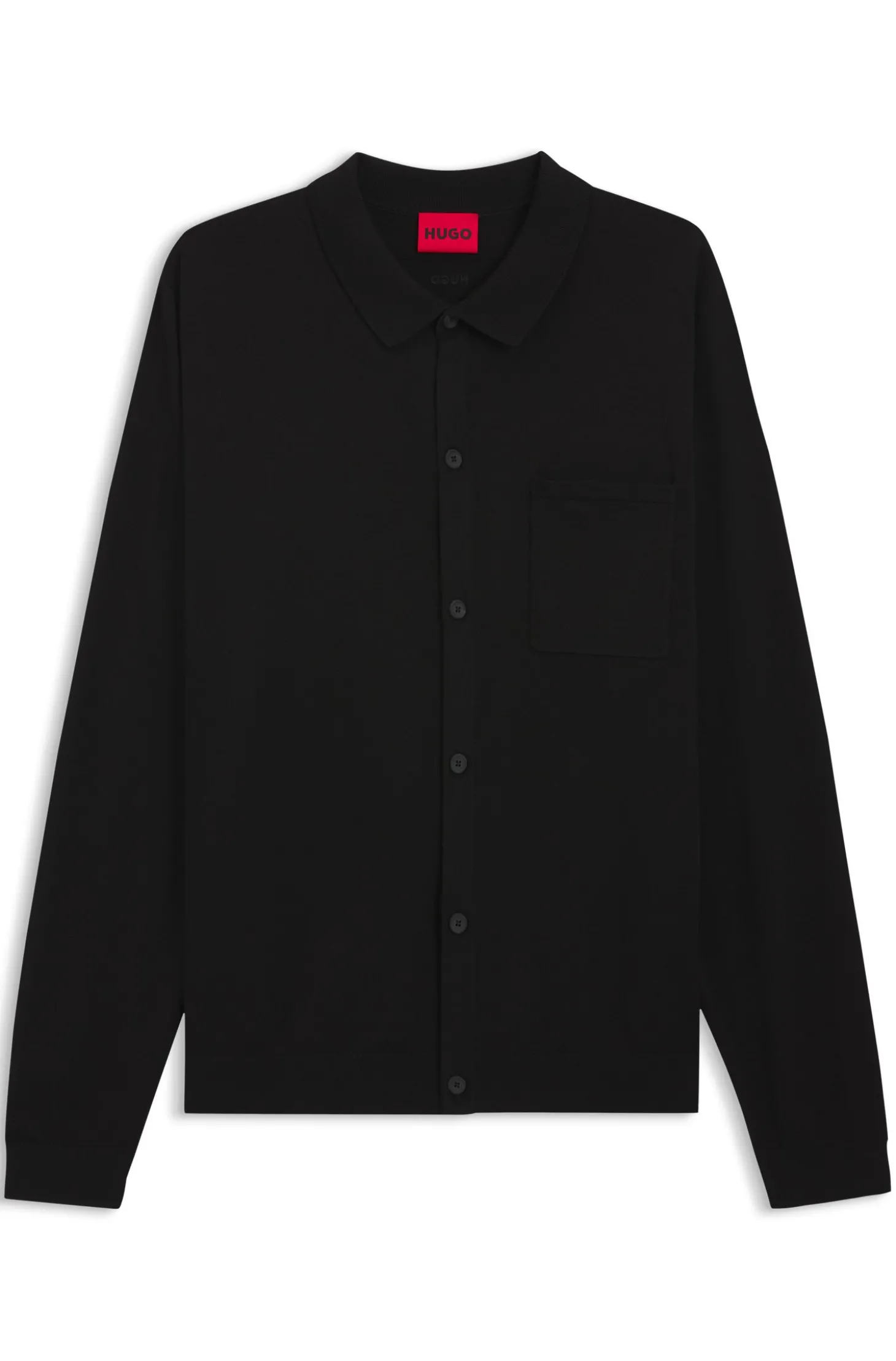 Regular-Fit Strickjacke mit Rippbündchen