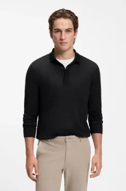 Regular-Fit Strick-Poloshirt aus Merino