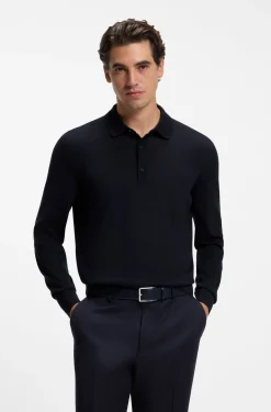 Regular-Fit Strick-Poloshirt aus Merino