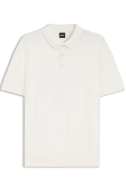Regular-Fit Strick-Poloshirt aus strukturiertem Gewebe