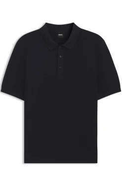 Regular-Fit Strick-Poloshirt aus strukturiertem Gewebe
