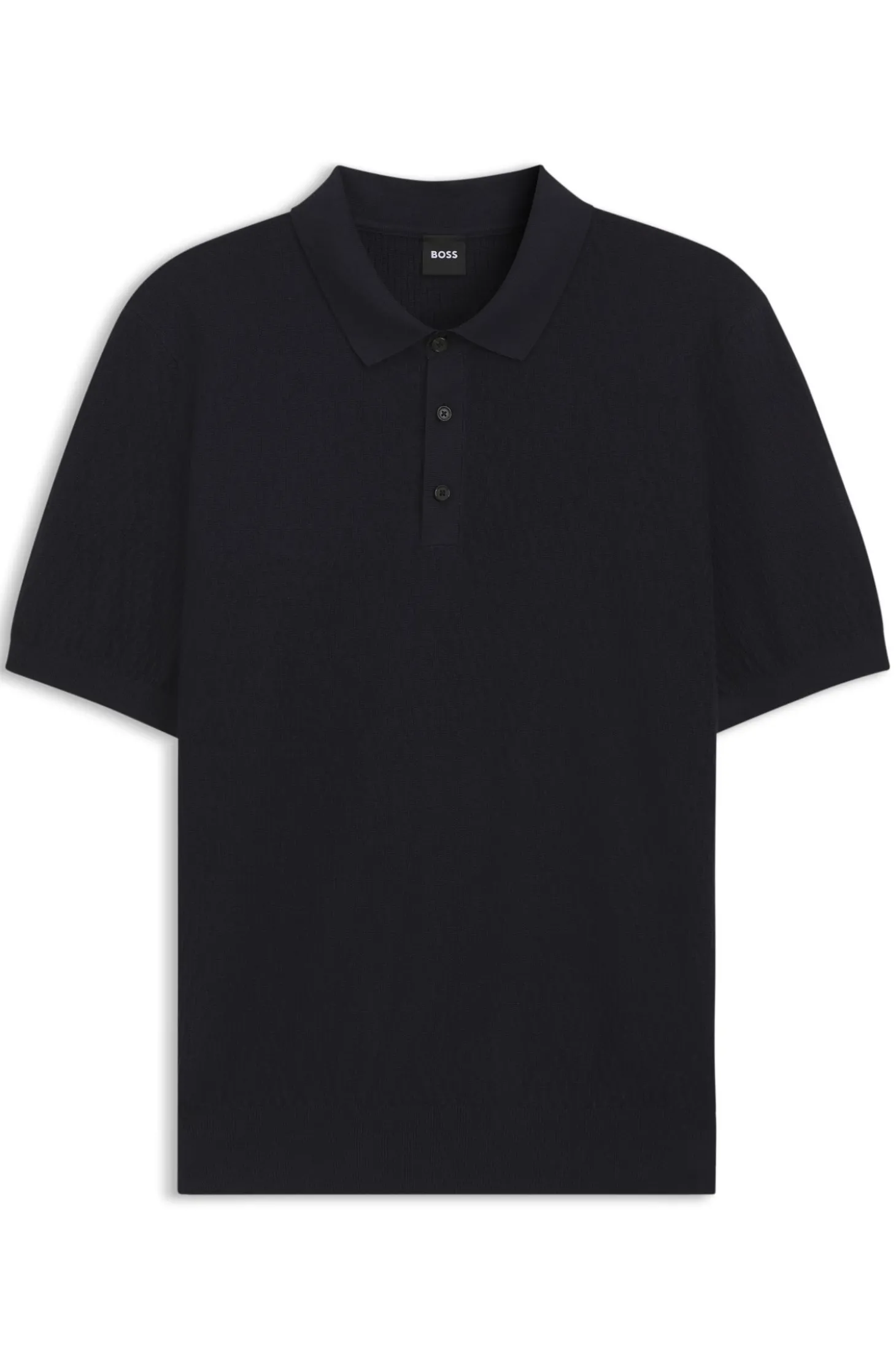 Regular-Fit Strick-Poloshirt aus strukturiertem Gewebe