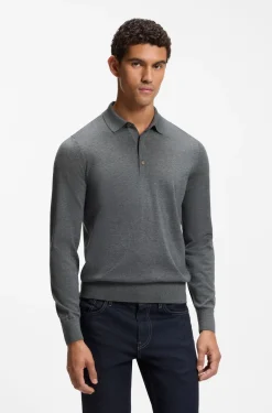 Regular-Fit Strick-Poloshirt aus Merino