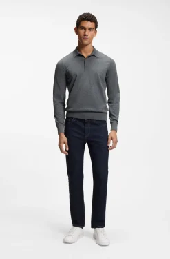 Regular-Fit Strick-Poloshirt aus Merino