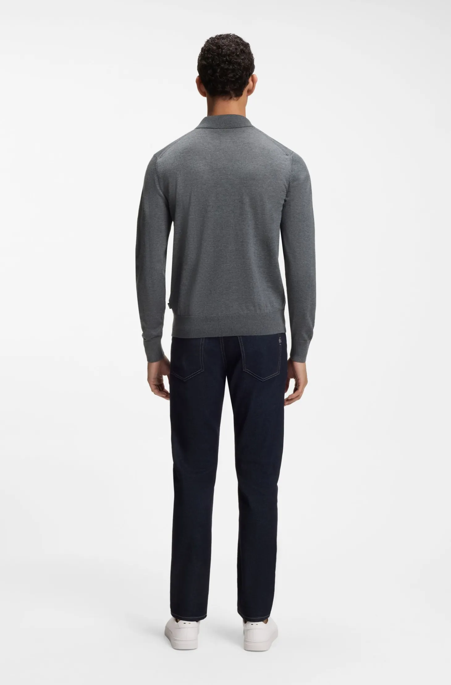Regular-Fit Strick-Poloshirt aus Merino