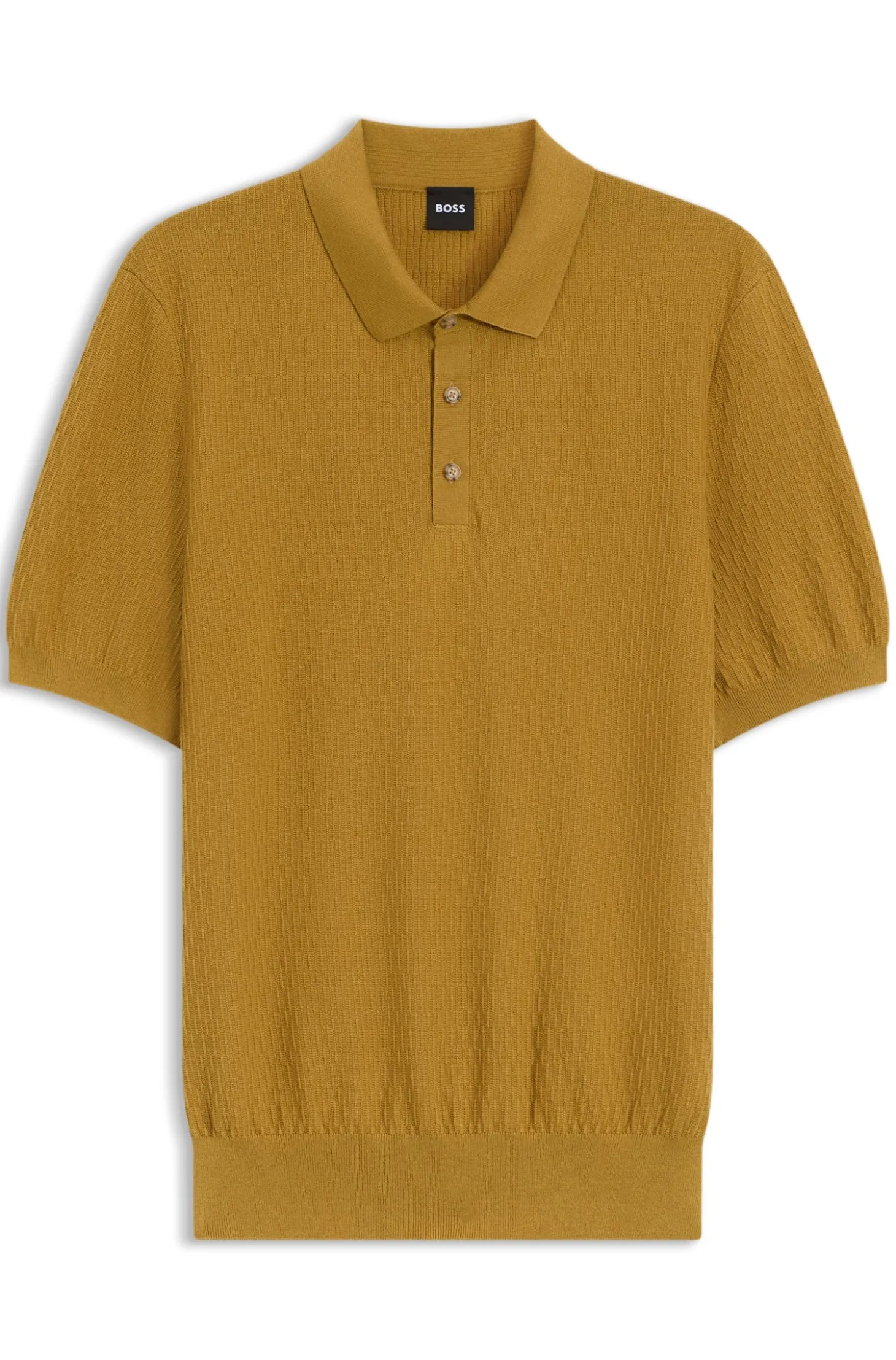 Regular-Fit Strick-Poloshirt aus strukturiertem Gewebe
