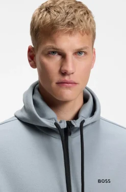 Regular-Fit Sweatshirt aus Spacer-Piqué mit Reißverschluss