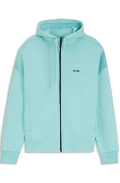 Regular-Fit Sweatshirt aus Spacer-Piqué mit Reißverschluss