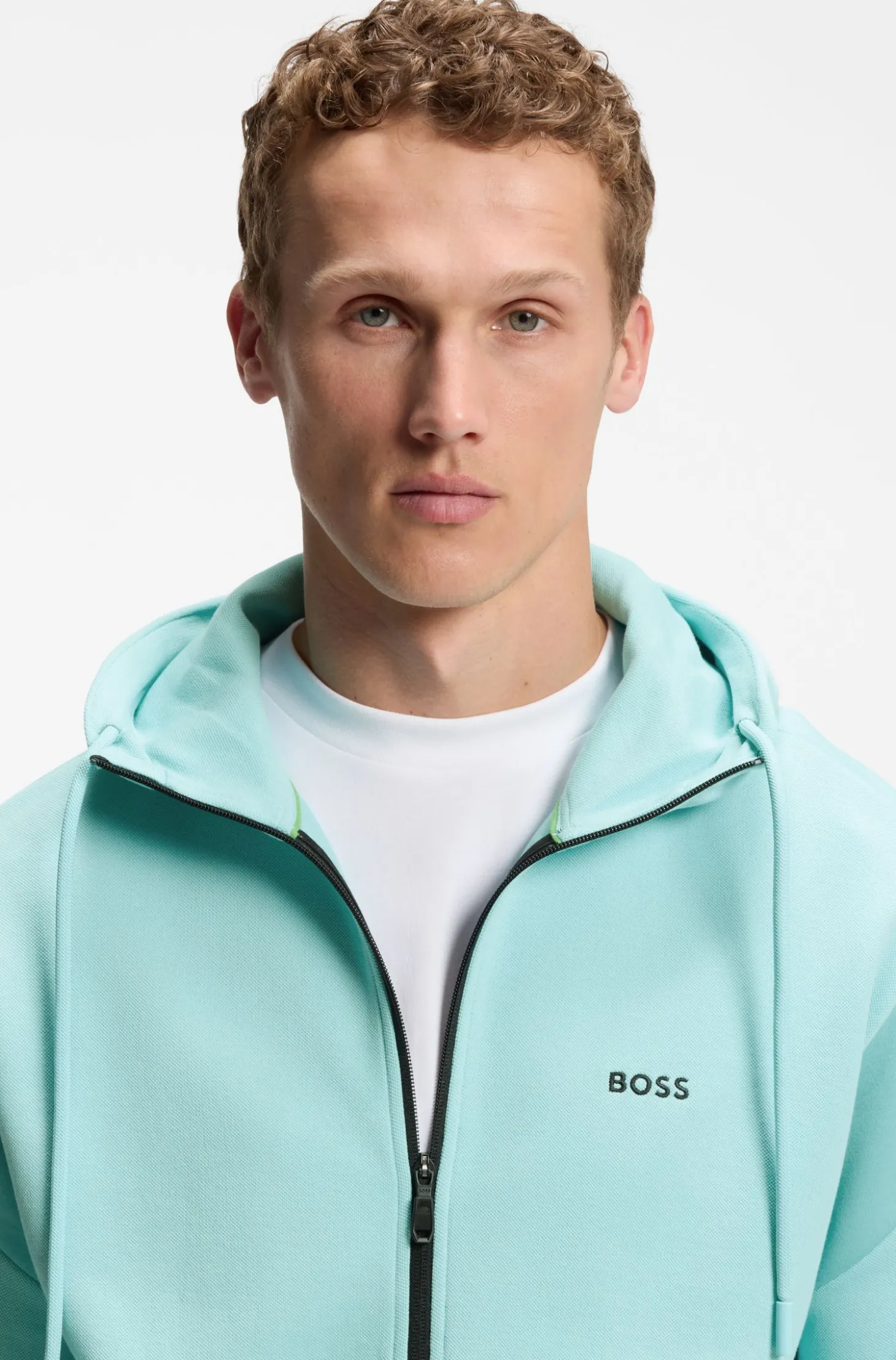 Regular-Fit Sweatshirt aus Spacer-Piqué mit Reißverschluss