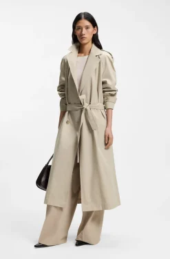 Regular-Fit Trenchcoat aus Stretch-Baumwolle