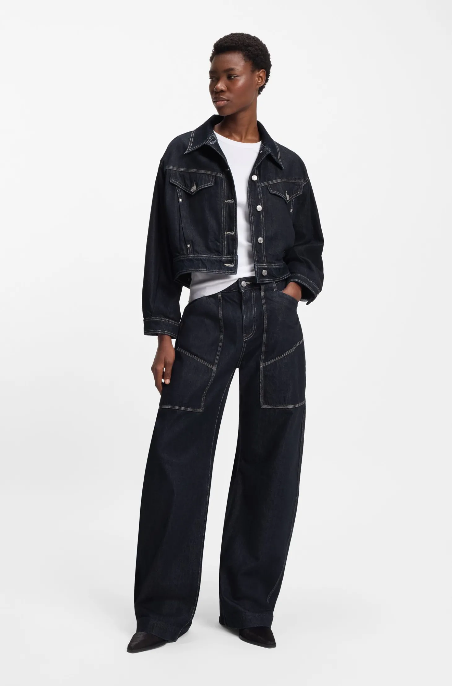 Regular-Fit Truckerjacke aus Denim mit Rinse-Waschung
