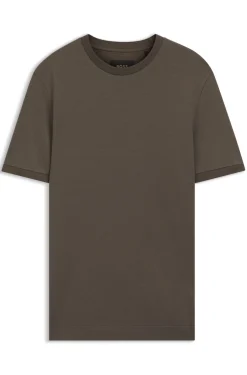 Regular-Fit T-Shirt aus Baumwoll-Jacquard mit Seide