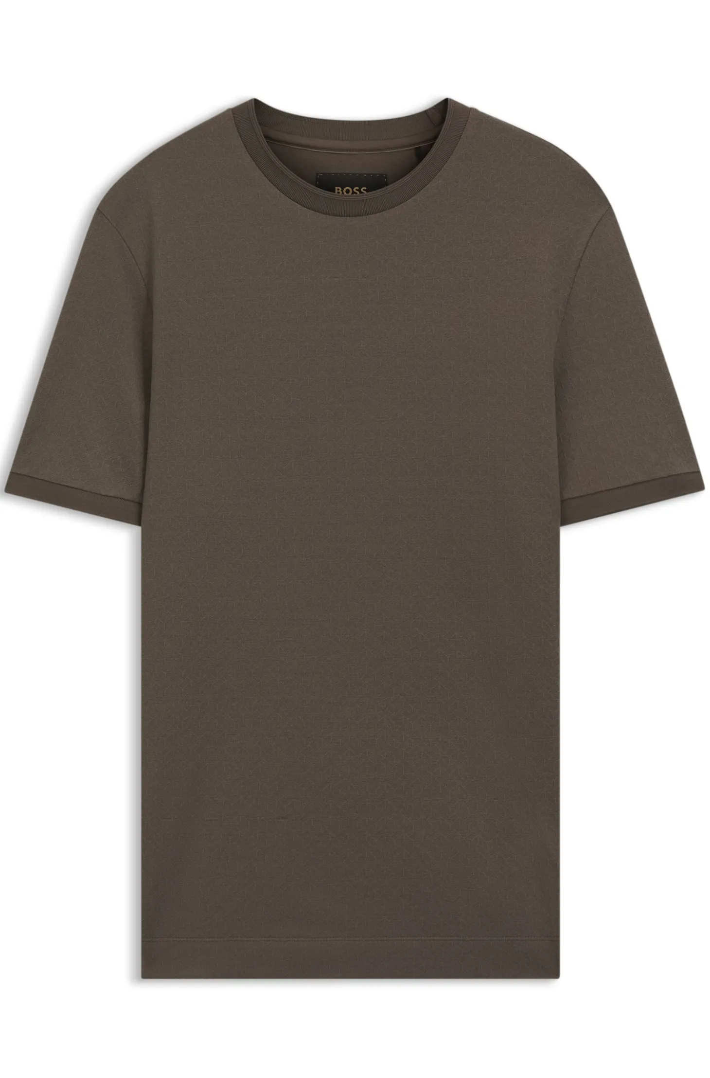 Regular-Fit T-Shirt aus Baumwoll-Jacquard mit Seide