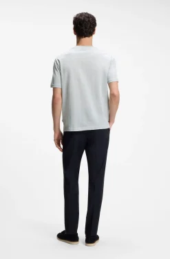 Regular-Fit T-Shirt aus Baumwolle mit erhabener Jacquard-Struktur