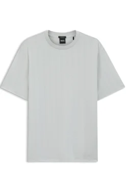 Regular-Fit T-Shirt aus Baumwolle mit erhabener Jacquard-Struktur