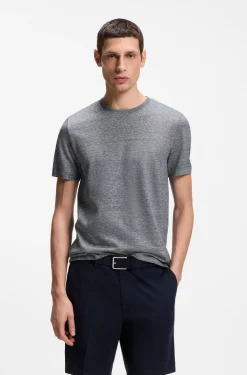 Regular-Fit T-Shirt aus Baumwolle und Leinen
