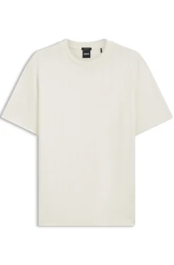 Regular-Fit T-Shirt aus Baumwolle mit erhabener Jacquard-Struktur