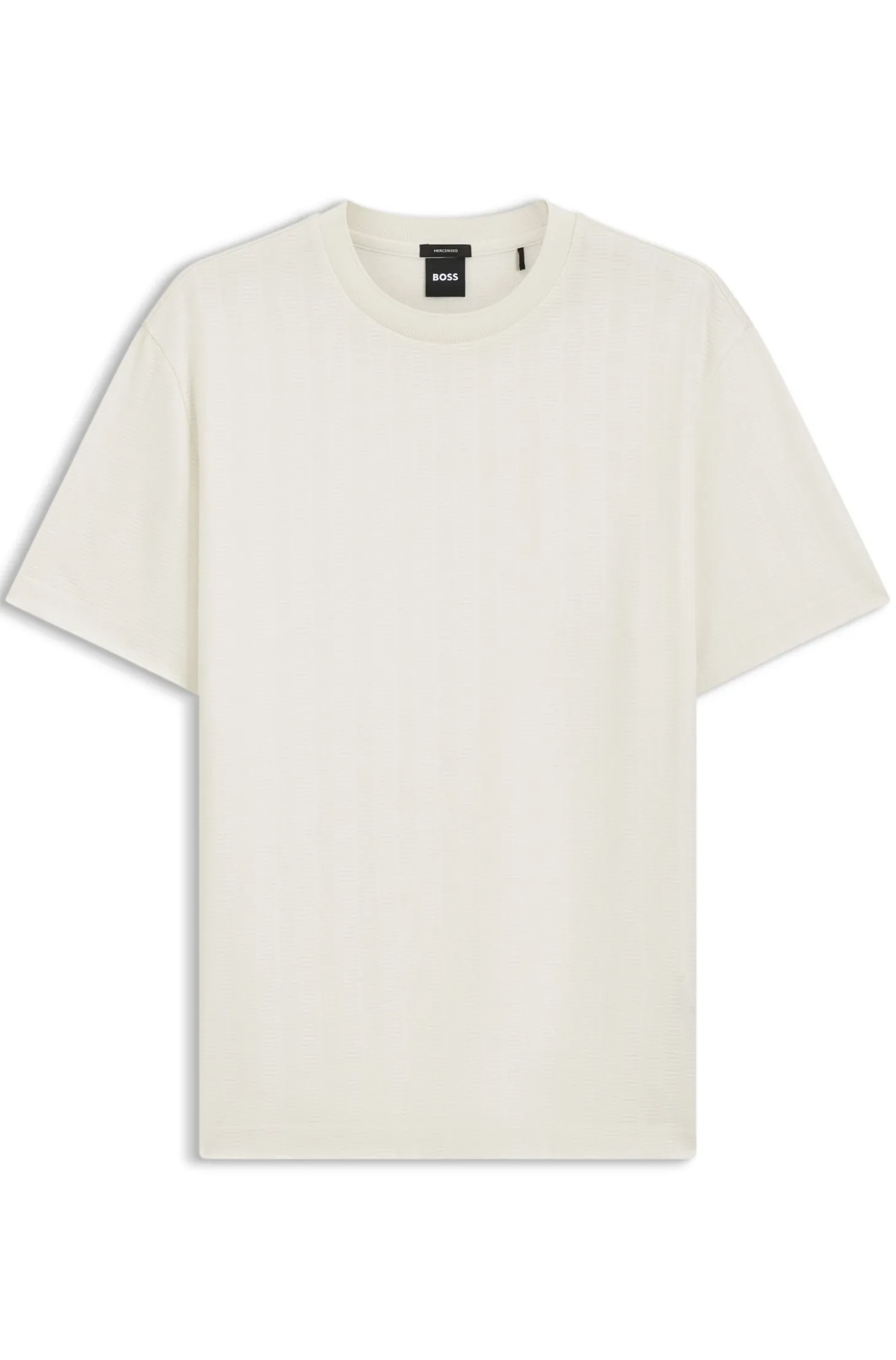 Regular-Fit T-Shirt aus Baumwolle mit erhabener Jacquard-Struktur